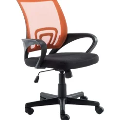 CLP Bureaustoel Genius zwart Frame - Kunstleer - oranje New