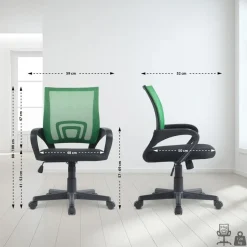 CLP Bureaustoel Genius zwart Frame - Kunstleer - groen Best