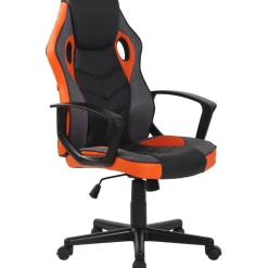 CLP Bureaustoel Glendale zwart Frame - Stof - zwart/oranje Hot