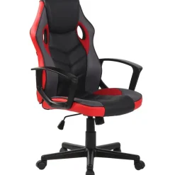 CLP Bureaustoel Glendale zwart Frame - Stof - zwart/rood Clearance