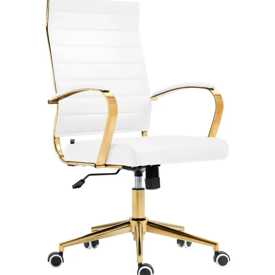 CLP Bureaustoel Havanna goud Frame - Kunstleer - wit Discount