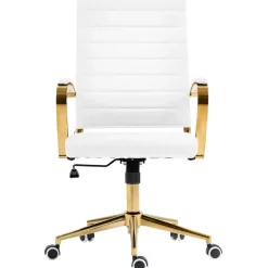 CLP Bureaustoel Havanna goud Frame - Kunstleer - wit Discount