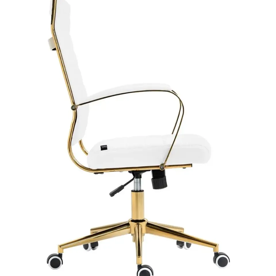 CLP Bureaustoel Havanna goud Frame - Kunstleer - wit Discount