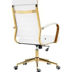 CLP Bureaustoel Havanna goud Frame - Kunstleer - wit Discount