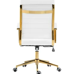 CLP Bureaustoel Havanna goud Frame - Kunstleer - wit Discount