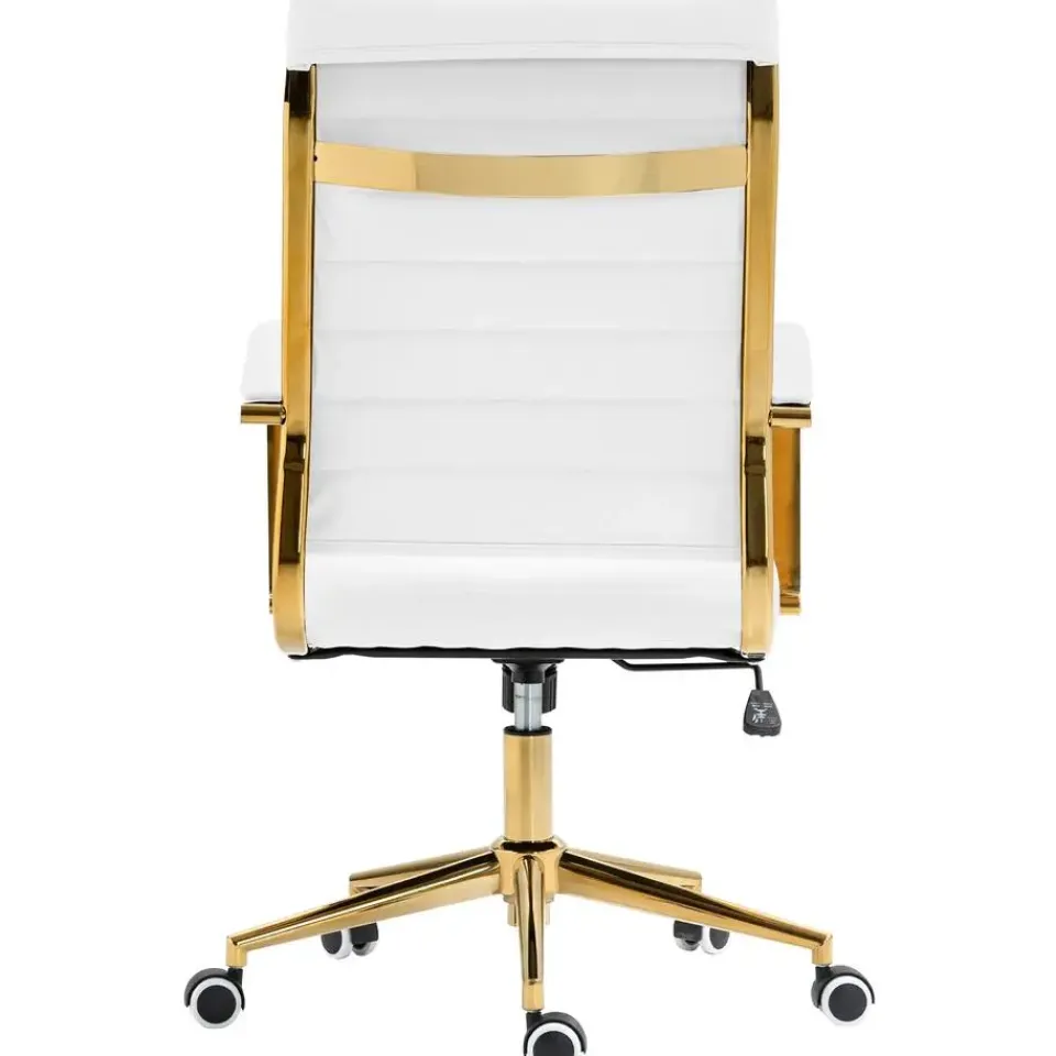 CLP Bureaustoel Havanna goud Frame - Kunstleer - wit Discount