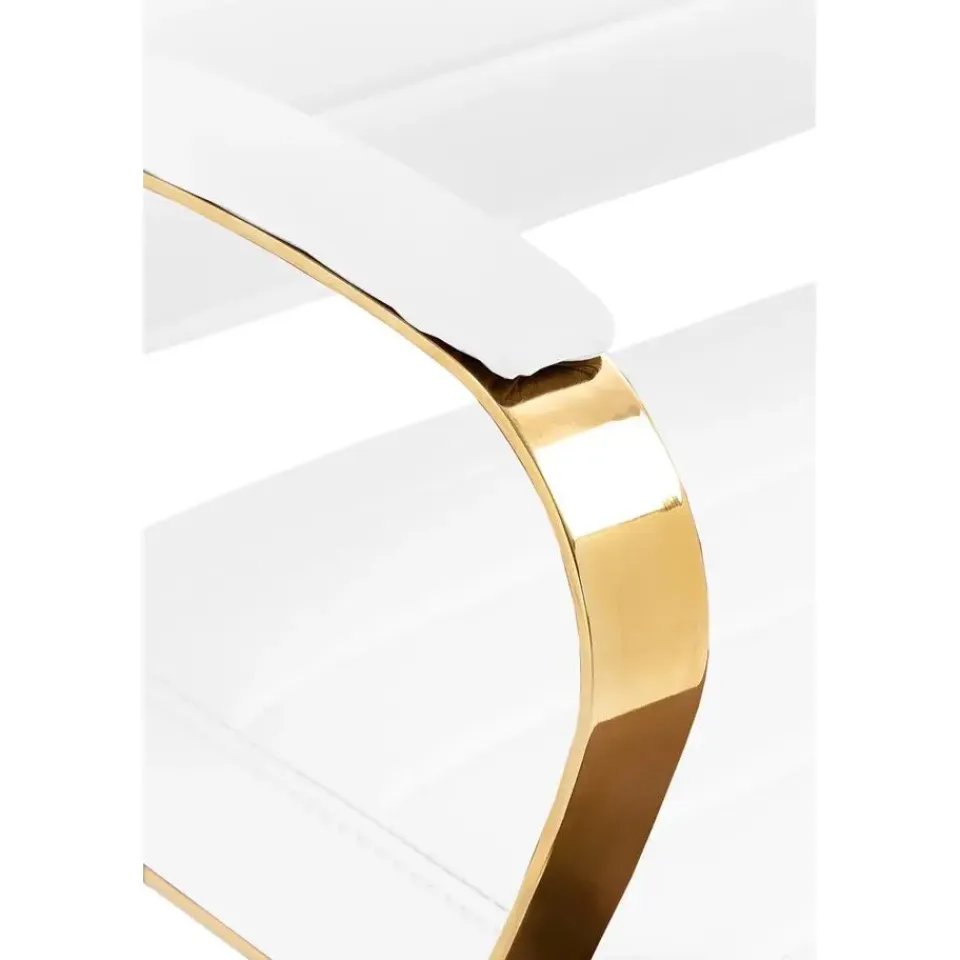 CLP Bureaustoel Havanna goud Frame - Kunstleer - wit Discount