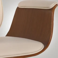 CLP Bureaustoel Kemberg chroom Frame - Hout - walnoot/creme Clearance