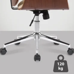 CLP Bureaustoel Kemberg chroom Frame - Hout - walnoot/creme Clearance