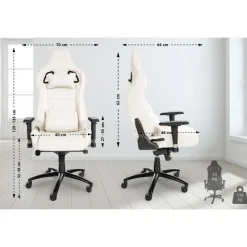 CLP Bureaustoel Keren zwart Frame - Echt leer - wit New