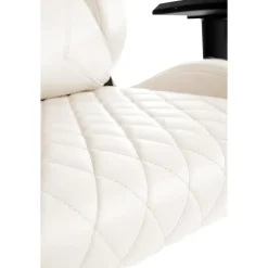 CLP Bureaustoel Keren zwart Frame - Echt leer - wit New