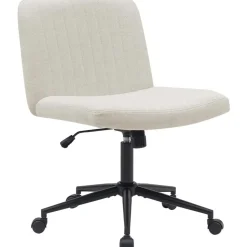 CLP Bureaustoel Kingman zwart Frame - Stof - creme Discount