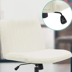 CLP Bureaustoel Kingman zwart Frame - Fluweel - creme Discount