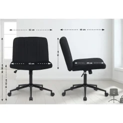 CLP Bureaustoel Kingman zwart Frame - Fluweel - zwart Sale