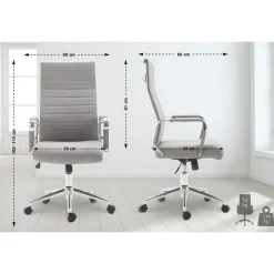 CLP Bureaustoel Kolumbus chroom Frame - Stof - grijs