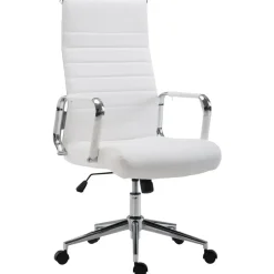 CLP Bureaustoel Kolumbus chroom Frame - Kunstleer - wit Discount