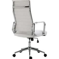 CLP Bureaustoel Kolumbus chroom Frame - Kunstleer - wit Discount