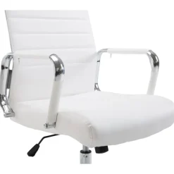 CLP Bureaustoel Kolumbus chroom Frame - Kunstleer - wit Discount