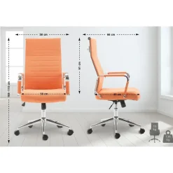 CLP Bureaustoel Kolumbus chroom Frame - Stof - oranje Online