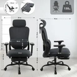 CLP Bureaustoel Leesburg zwart Frame - Kunststof - zwart/zwart Sale