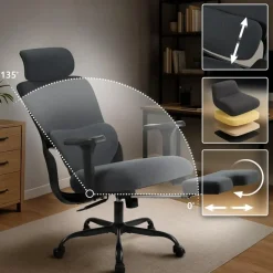 CLP Bureaustoel Leesburg zwart Frame - Kunststof - zwart/zwart Sale