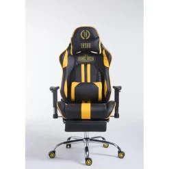 CLP Bureaustoel Limit zwart Frame - Kunstleer - zwart/geel New