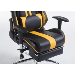 CLP Bureaustoel Limit zwart Frame - Kunstleer - zwart/geel New