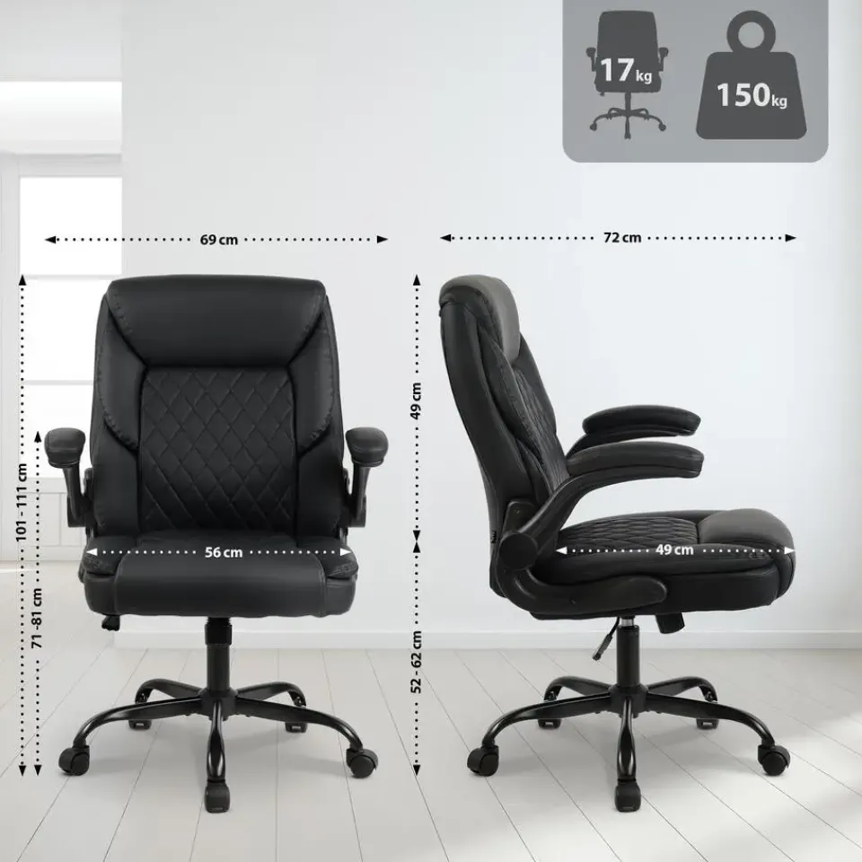 CLP Bureaustoel Medfield zwart Frame - Kunstleer - zwart Clearance