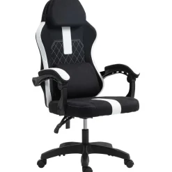 CLP Bureaustoel Miltona zwart Frame - Stof - zwart/wit Best