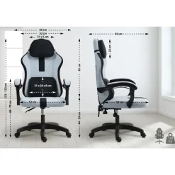 CLP Bureaustoel Miltona zwart Frame - Stof - grijs/zwart