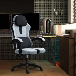 CLP Bureaustoel Miltona zwart Frame - Stof - grijs/zwart