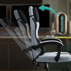 CLP Bureaustoel Miltona zwart Frame - Stof - grijs/zwart