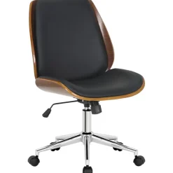 CLP Bureaustoel Mitch chroom Frame - Kunstleer (PVC) - walnoot/zwart Best