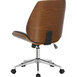 CLP Bureaustoel Mitch chroom Frame - Kunstleer (PVC) - walnoot/zwart Best