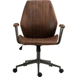 CLP Bureaustoel Nampa zwart Frame - Kunstleer - cognac Hot