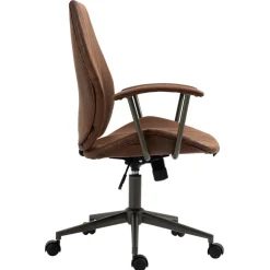 CLP Bureaustoel Nampa zwart Frame - Kunstleer - cognac Hot