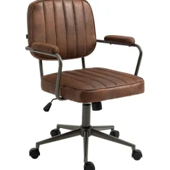 CLP Bureaustoel Natrona zwart Frame - Kunstleer - cognac Discount