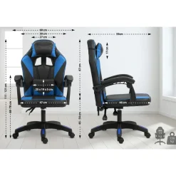 CLP Bureaustoel Orkney zwart Frame - Kunststof - zwart/blauw Clearance