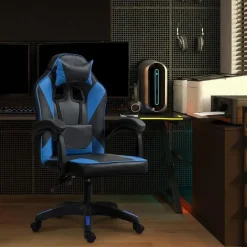 CLP Bureaustoel Orkney zwart Frame - Kunststof - zwart/blauw Clearance