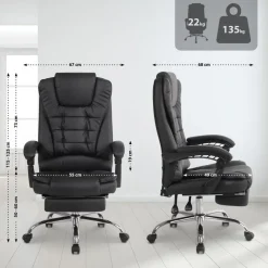 CLP Bureaustoel Oxygen chroom Frame - Kunstleer - zwart Discount