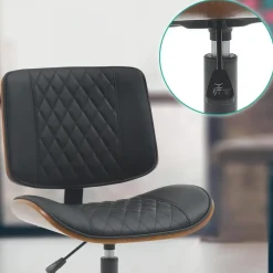 CLP Bureaustoel Plover zwart Frame - Hout - walnoot/zwart Hot