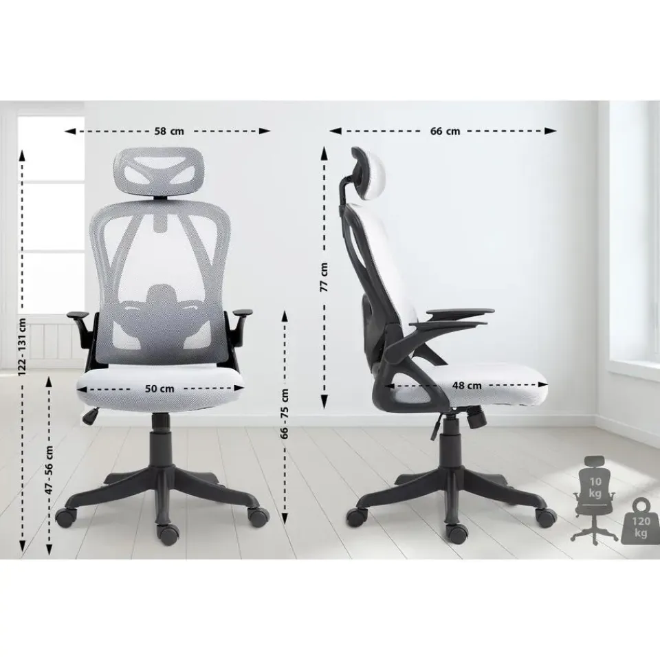 CLP Bureaustoel Taos zwart Frame - Stof - grijs Hot