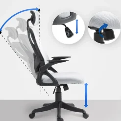 CLP Bureaustoel Taos zwart Frame - Stof - grijs Hot