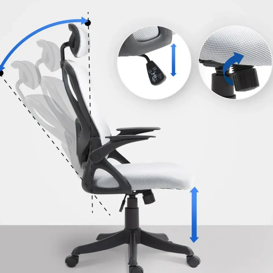 CLP Bureaustoel Taos zwart Frame - Stof - grijs Hot