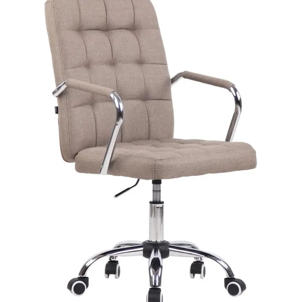 CLP Bureaustoel Terni chroom Frame - Stof - taupe New