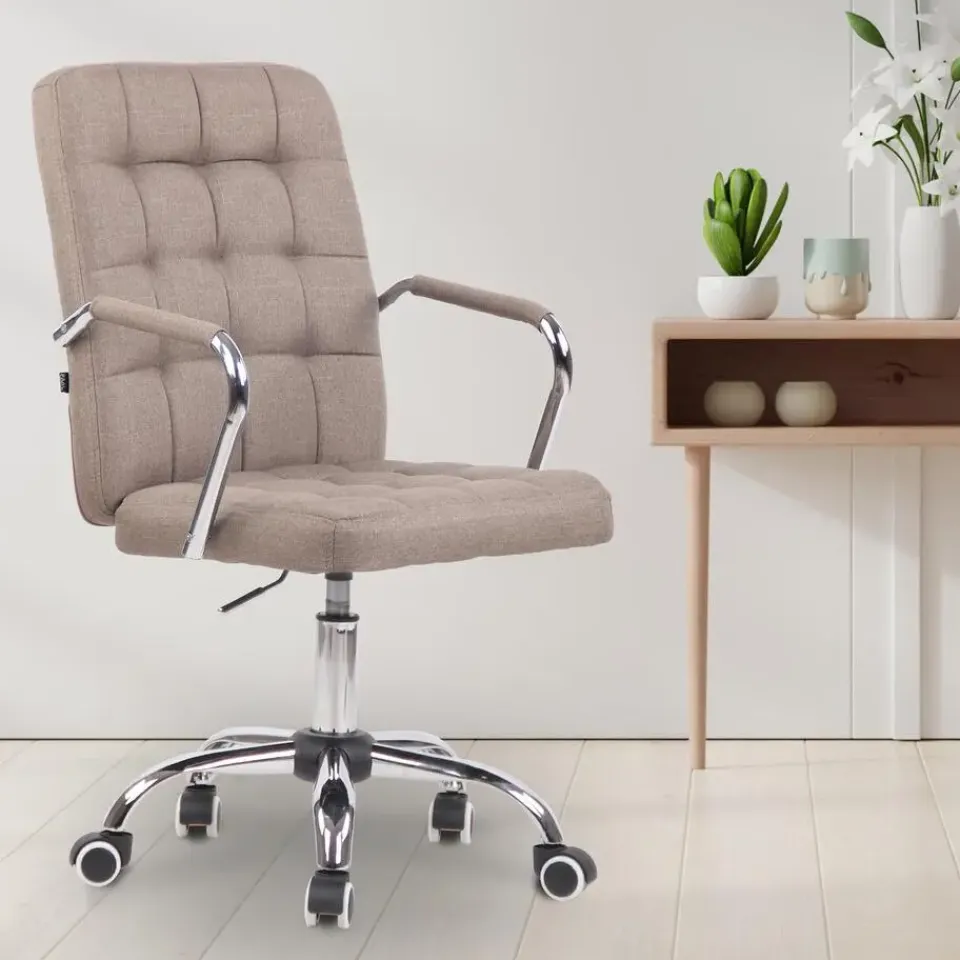 CLP Bureaustoel Terni chroom Frame - Stof - taupe New