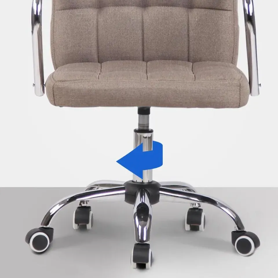 CLP Bureaustoel Terni chroom Frame - Stof - taupe New