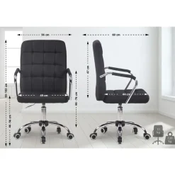 CLP Bureaustoel Terni chroom Frame - Stof - zwart Online