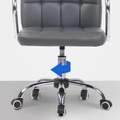 CLP Bureaustoel Terni chroom Frame - Kunstleer - grijs