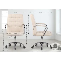 CLP Bureaustoel Terni chroom Frame - Stof - creme Hot